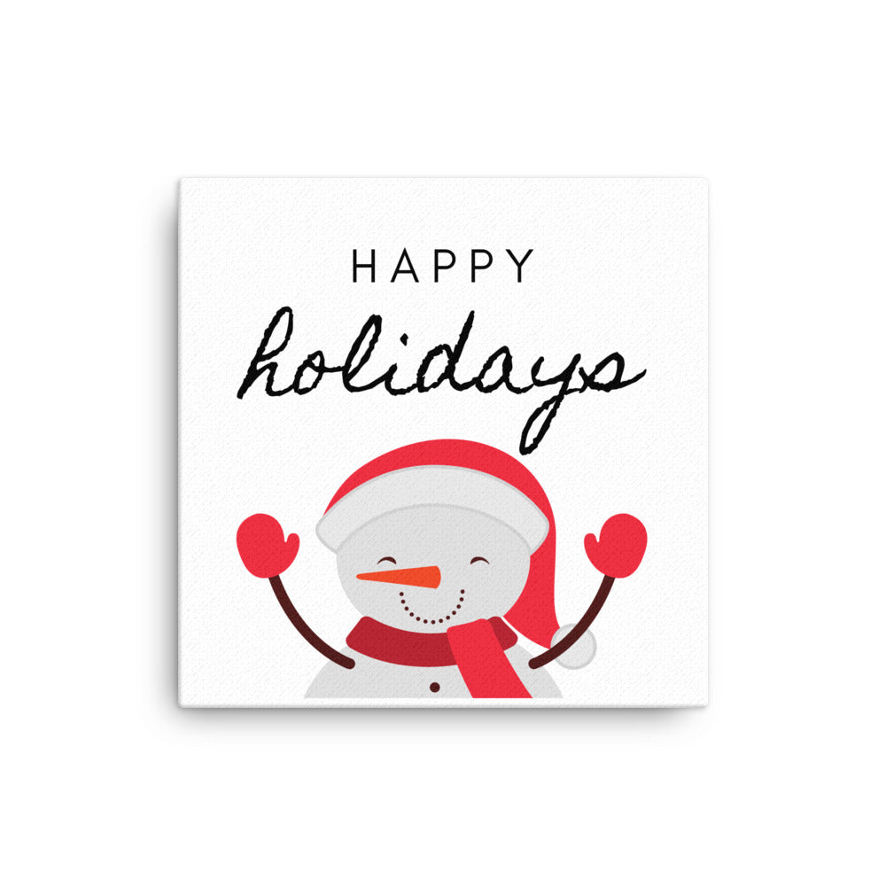 Happy Holiday Snowman Canvas